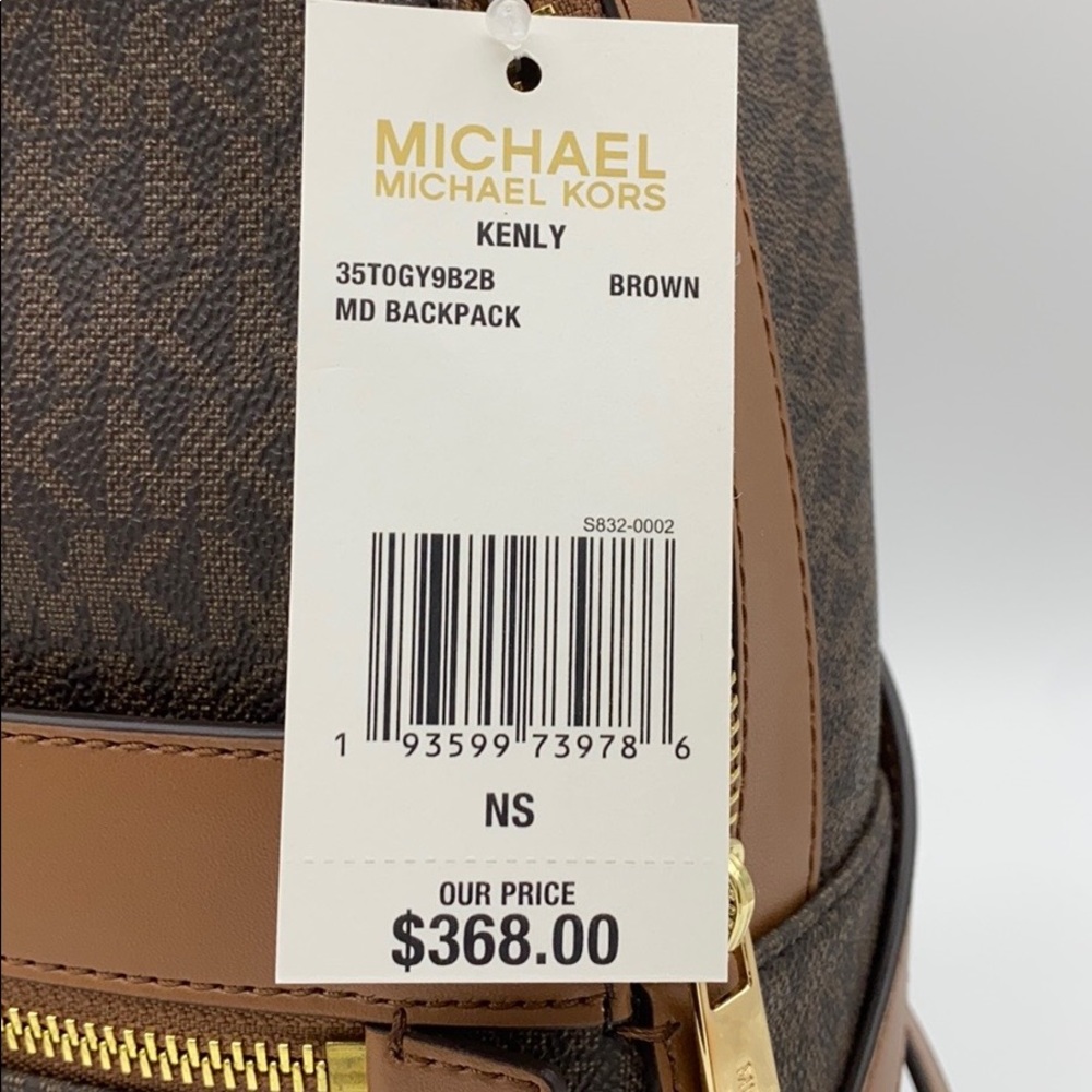 MICHAEL KORS KENLY MEDIUM BACKPACK BROWN - Picture 14 of 15